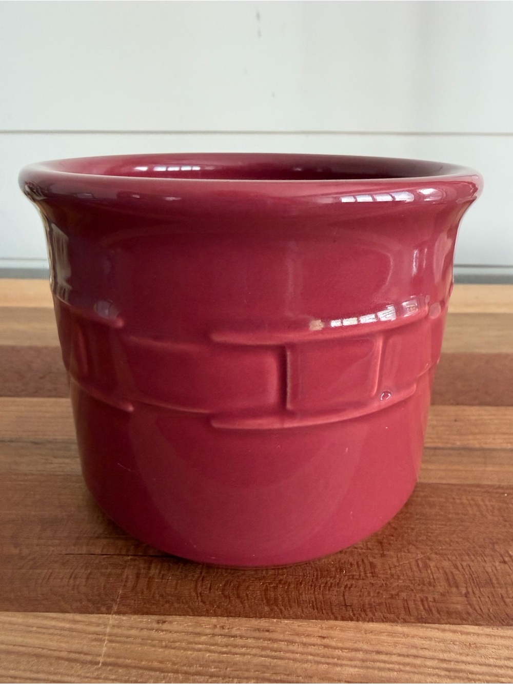 Longaberger Pottery USA Paprika Woven Transitions Crock 3.5”